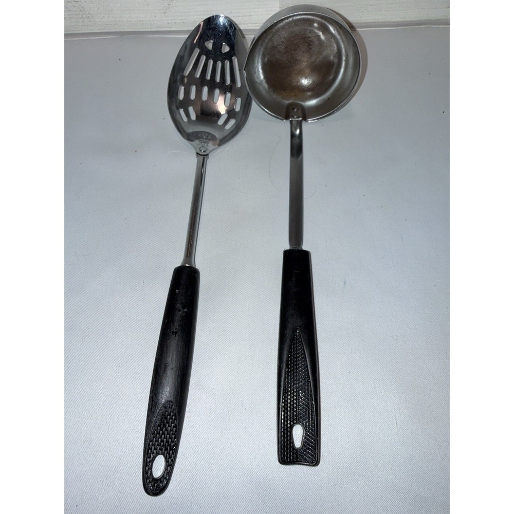 Vtg Ecko Slotted Spoon‎  And Ladle Mcm Stainless